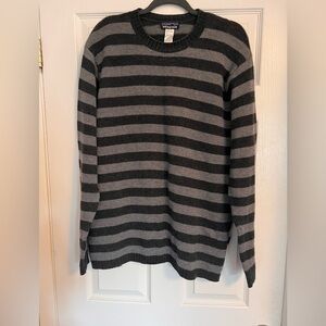 Patagonia Charcoal and Black Striped Crewneck Sweater